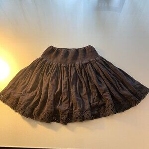 London Jean Victoria's Secret Black Elastic Waist Lacy Mini Skirt Size Small S